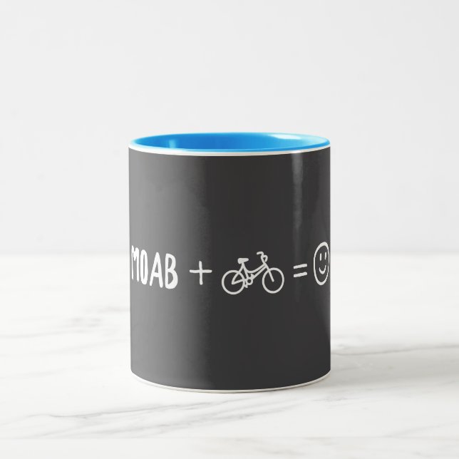 Caneca De Café Em Dois Tons Moab Utah Mais Bicicletas Te Faz Feliz (Centro)