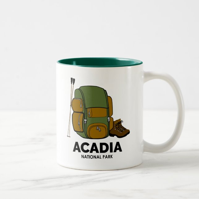 Caneca De Café Em Dois Tons Mochila do Parque Nacional Acadia (Direita)
