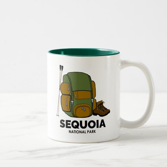 Caneca De Café Em Dois Tons Mochila do Parque Nacional Sequoia (Direita)
