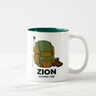 Caneca De Café Em Dois Tons Mochila do Parque Nacional Zion