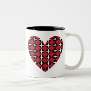 Caneca De Café Em Dois Tons Mod Diamond Heart