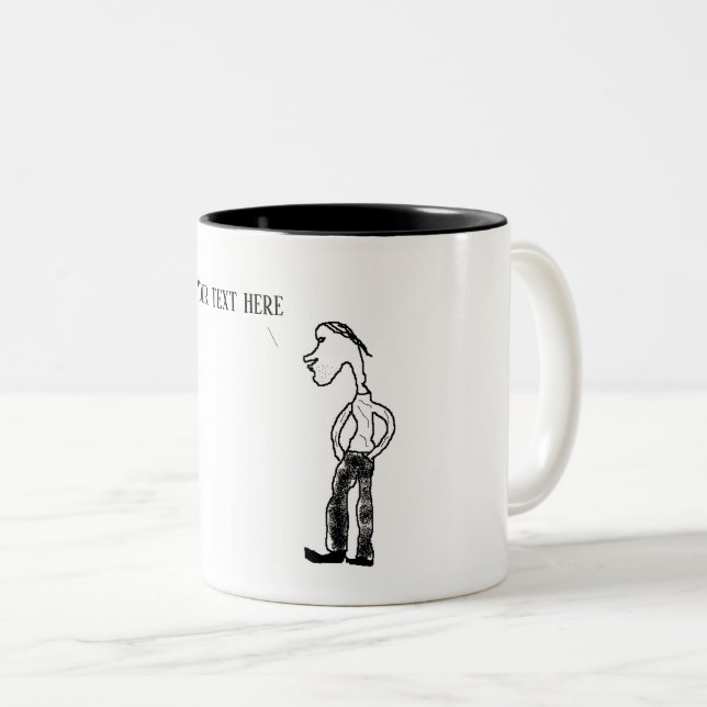 Caneca De Café Em Dois Tons Modelo - Adicione seu próprio texto - O velho rabu (Frente Esquerda)