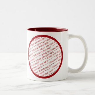 Caneca De Café Em Dois Tons Modelo com Recorte Vermelho - Adicionar uma Foto
