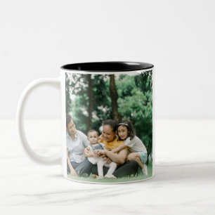 Caneca De Café Em Dois Tons Modelo de dupla face personalizada de fotos da fam