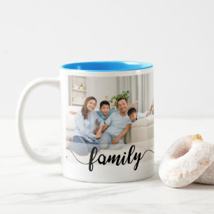 Caneca De Café Em Dois Tons Modelo de Foto de Reunião da Família
