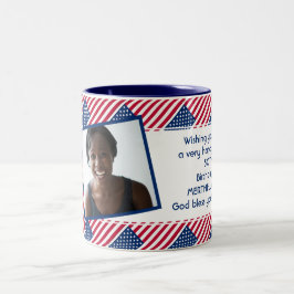 Caneca De Café Em Dois Tons Modelo de Foto FLAG da AMÉRICA EUA Adicionar seu T