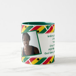 Caneca De Café Em Dois Tons Modelo de Foto FLAG GHANA Adicionar Seu Texto