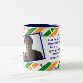 Caneca De Café Em Dois Tons Modelo de Foto FLAG ÍNDIA Adicionar seu Texto