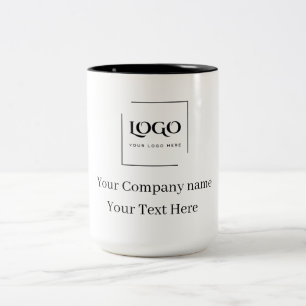 Caneca De Café Em Dois Tons Modelo de logotipo personalizado elegante
