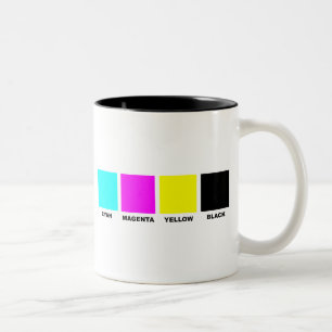 Caneca De Café Em Dois Tons Modelo de processo da cor de CMYK quatro
