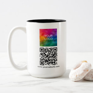 Caneca De Café Em Dois Tons Modelo Simples Moderno de Logotipo Empresarial Cód
