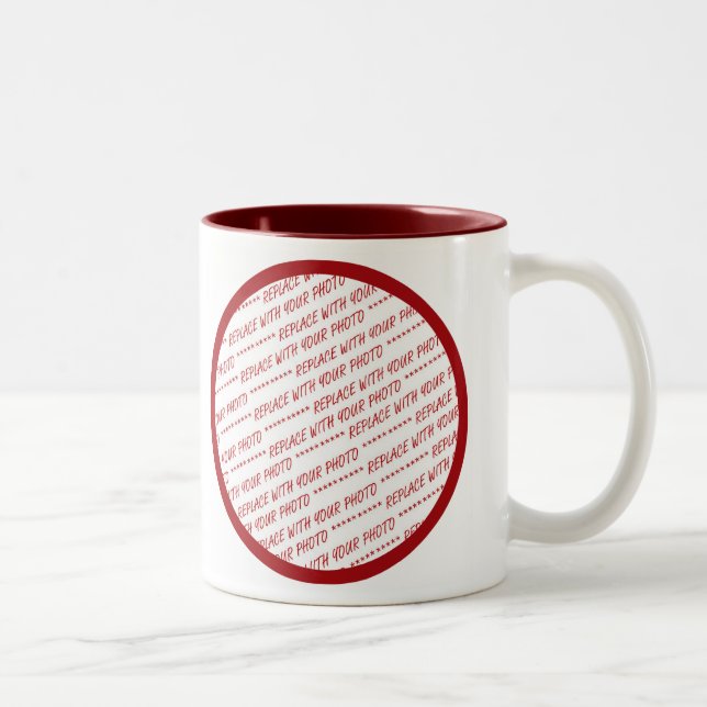 Caneca De Café Em Dois Tons Modelo Vermelho Trimado - Adicionar uma foto (Direita)
