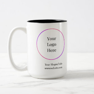 Caneca De Café Em Dois Tons Modelos Personalizáveis Modernos de Logotipo Empre