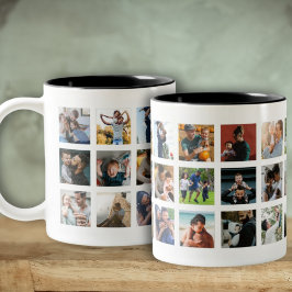Caneca De Café Em Dois Tons Modern 24 Insta Photo Collage Keepsasait