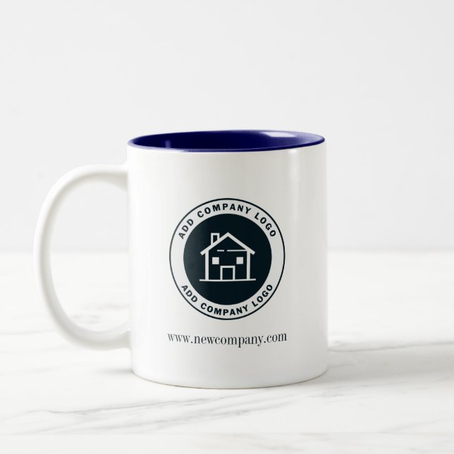 Caneca De Café Em Dois Tons Modern Business Logo Giveaway Custom (Esquerda)