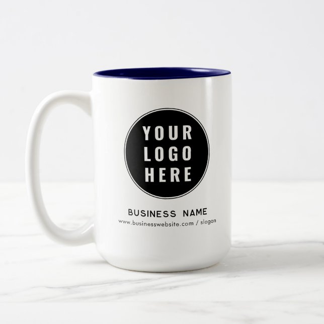 Caneca De Café Em Dois Tons Modern Business Logo Website Custom Promotional (Esquerda)