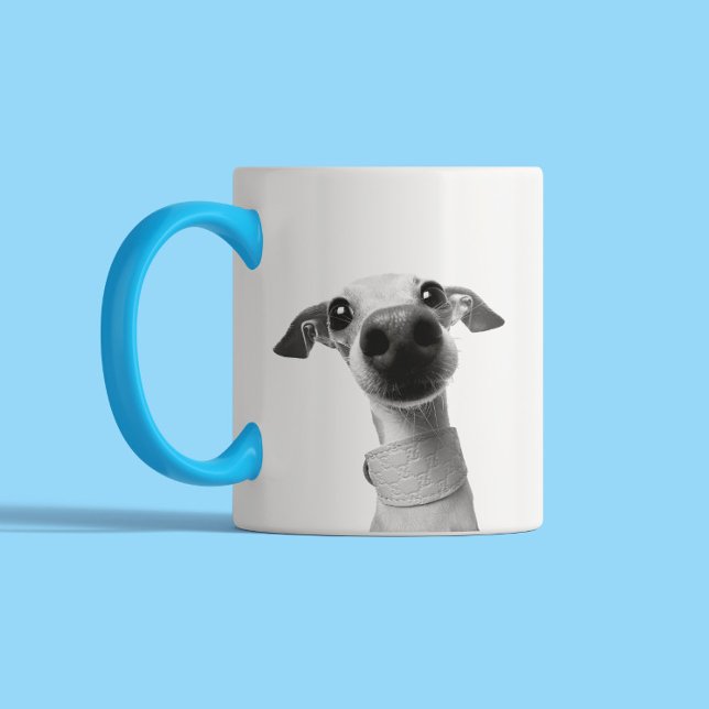 Caneca De Café Em Dois Tons Modern Custom Pet Photo | Meeko (Criador carregado)