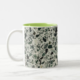 Caneca De Café Em Dois Tons Modern Green Terrazzo