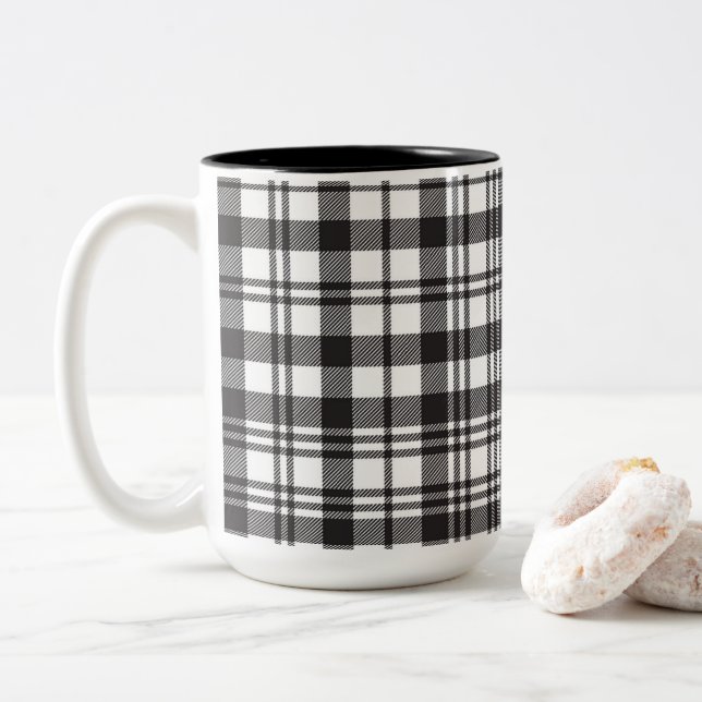 Caneca De Café Em Dois Tons Modern Minimal Pattern (Com Donut)