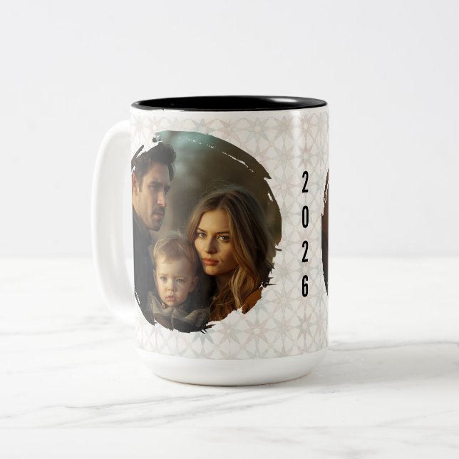 Caneca De Café Em Dois Tons Modern New Year Resolutions Checklist Personalized (Frente Esquerda)