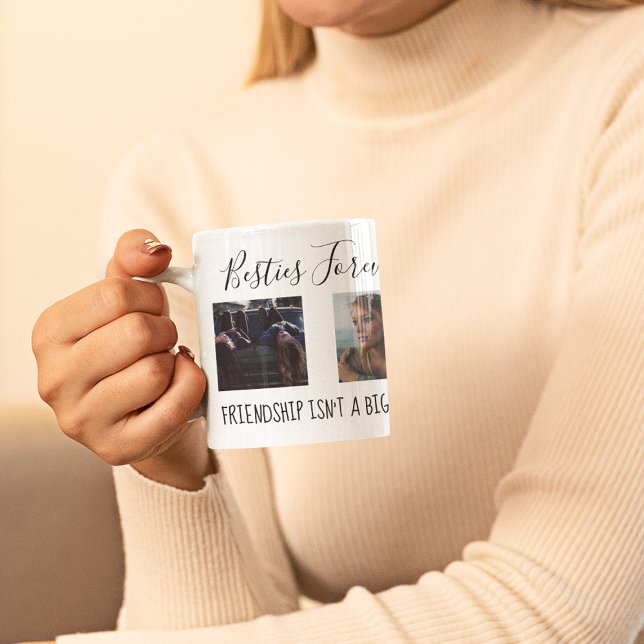 Caneca De Café Em Dois Tons Moderno | Besties | 4 Foto (Criador carregado)