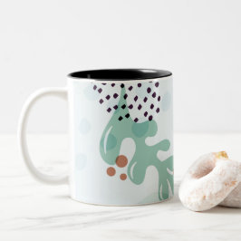 Caneca De Café Em Dois Tons Moderno Botânico Abstrato Amarelo Billy Button