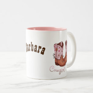 Caneca De Café Em Dois Tons Moderno Cowgirl Boots   Estilo Estilo Estimulado O
