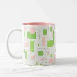 Caneca De Café Em Dois Tons Moderno do século médio geométrico