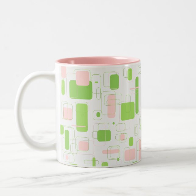 Caneca De Café Em Dois Tons Moderno do século médio geométrico (Esquerda)