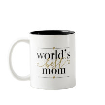 Moderno Elegante Preto e Dourado Melhor Mãe do Mun