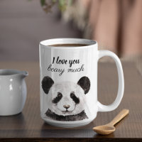 Moderno Eu Te Amo Muito Panda Preta E Branca