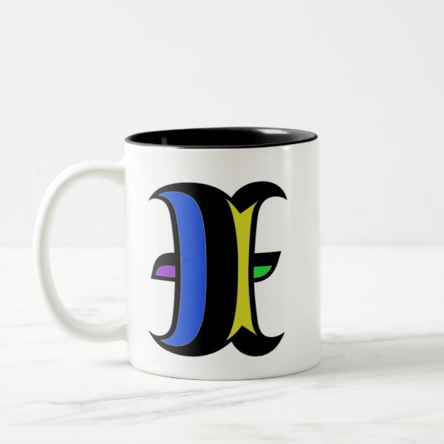 Caneca De Café Em Dois Tons Moderno Inicial I (Esquerda)