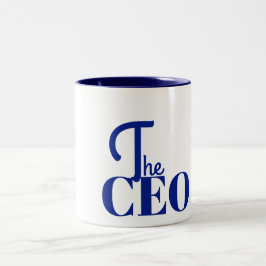 Caneca De Café Em Dois Tons Moderno Minimal O CEO Azul
