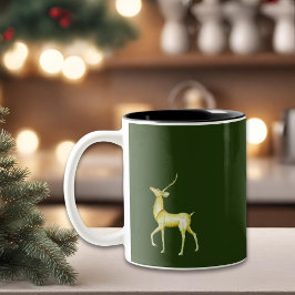 Caneca De Café Em Dois Tons Moderno Minimalista, Merry Christmas Reindeer