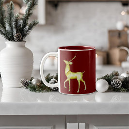 Caneca De Café Em Dois Tons Moderno Minimalista, Merry Christmas Reindeer