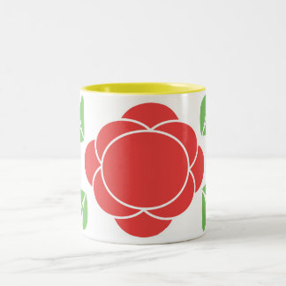 Caneca De Café Em Dois Tons moderno retro no vermelho, verde