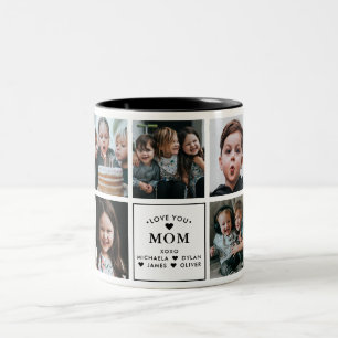 Caneca De Café Em Dois Tons Moderno Te Ama Mãe/Mãe/Mãe/Mamãe/Outras 9 Fotograf