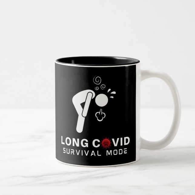 Caneca De Café Em Dois Tons Modo de Sobrevivência de LONG COVID (Direita)