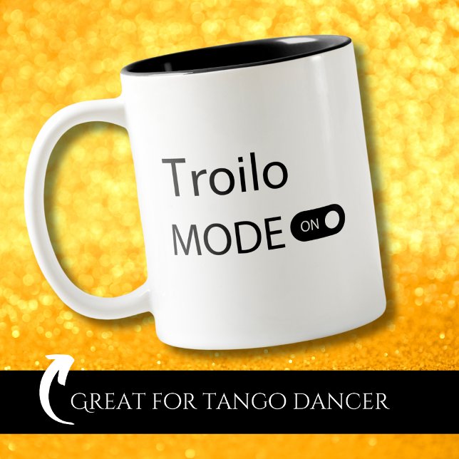 Caneca De Café Em Dois Tons Modo Troilo no engraçado Tanguero Tango Dancer (Criador carregado)