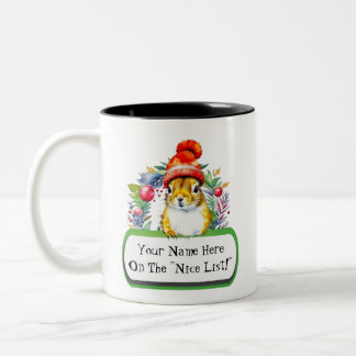 Caneca De Café Em Dois Tons Moga De Esquilo Personalizável "Na 'Lista Nice'"