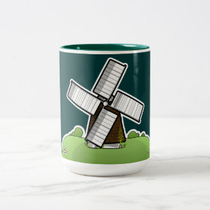 Caneca De Café Em Dois Tons Moinho de vento
