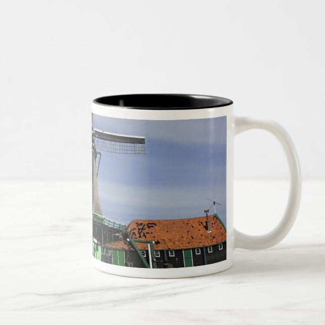 Caneca De Café Em Dois Tons Moinho de vento, Zaanse Schans, Holanda, Países Ba (Direita)