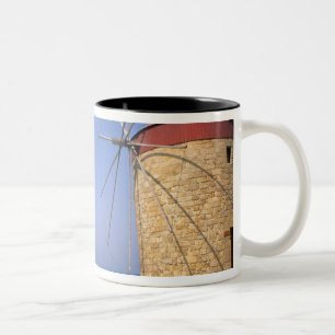 Caneca De Café Em Dois Tons Moinhos de vento famosos antigos de Rodes Grécia