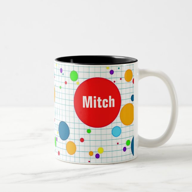 Caneca De Café Em Dois Tons Mok - computerspel agario-stijl - jongen (Direita)