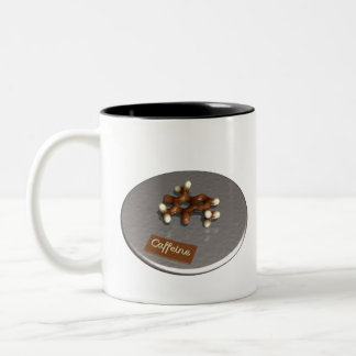 Caneca De Café Em Dois Tons Molécula da cafeína feita do chocolate