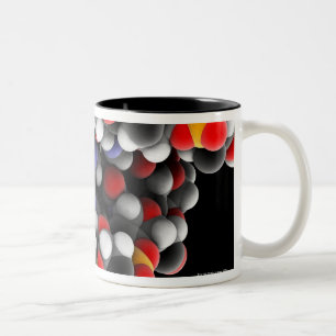 Caneca De Café Em Dois Tons Molécula do ADN. Modelo molecular do ADN