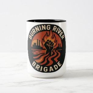 Caneca De Café Em Dois Tons Moletom Burning River Brigade