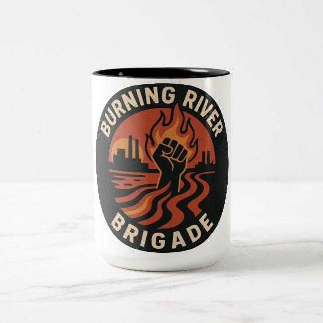 Caneca De Café Em Dois Tons Moletom Burning River Brigade (Centro)