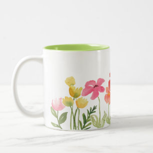 Caneca De Café Em Dois Tons Molho de flor selvagem