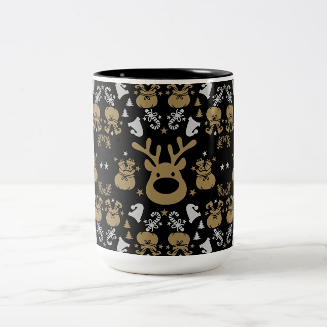 Caneca De Café Em Dois Tons Molho de Natal Elf (Centro)